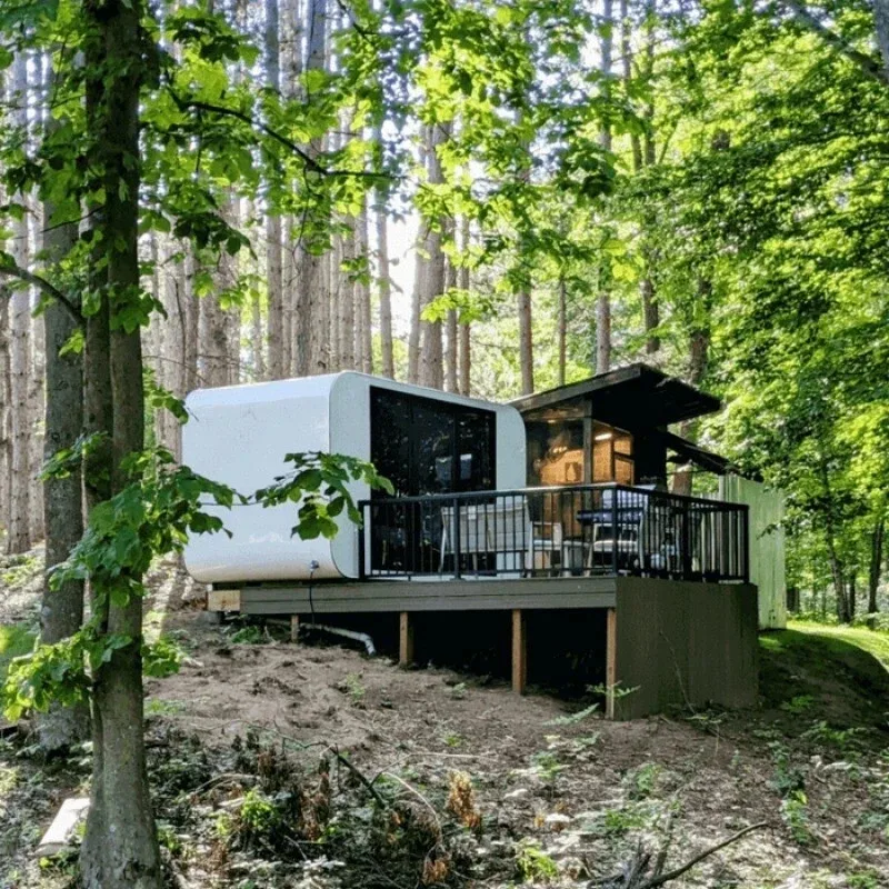 13x7x8FT Prefab Tiny House Cabin Pod Glass Bath Bedroom Modern Outdoor PRESALE