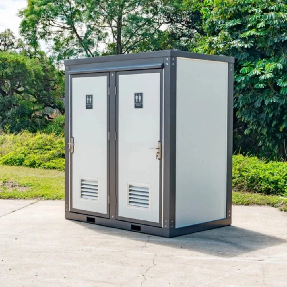 2 Stall w/2 Sinks Toilets Bathroom Bastone Dual Portable Restroom Mobile Toilet