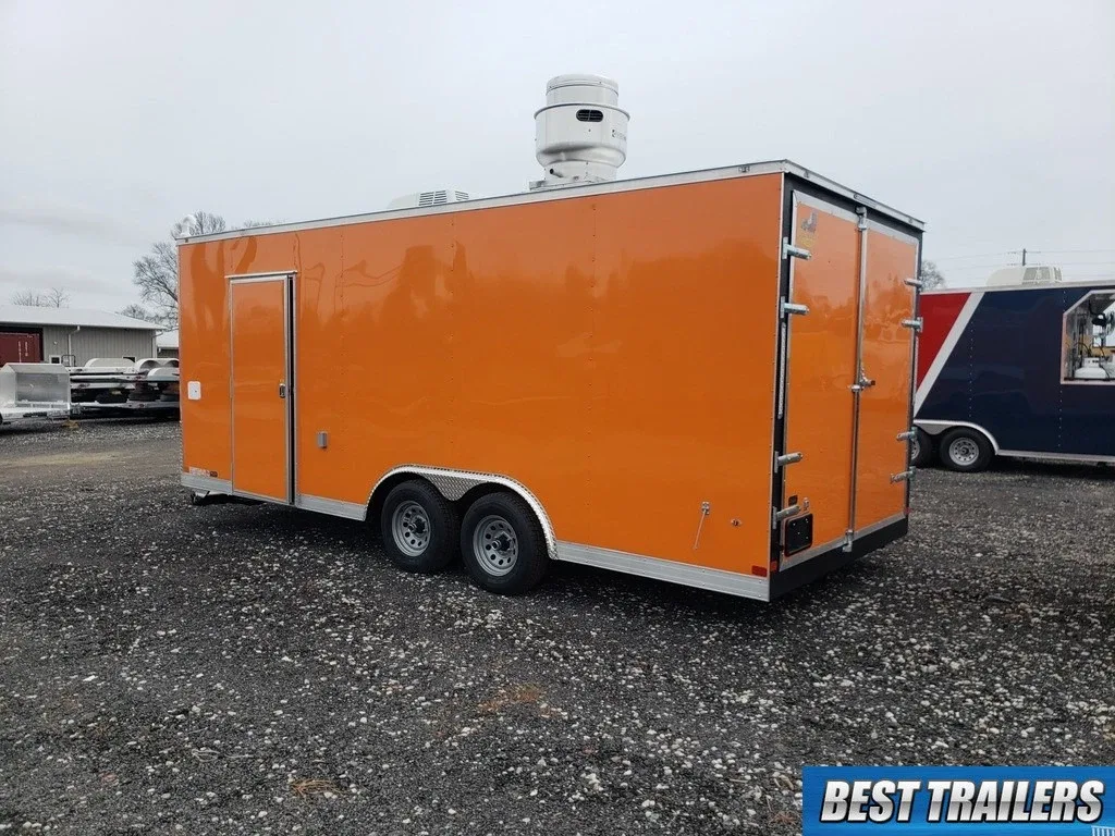 2024 8×20 concession vending food truck w hood and sinks enclosed 8.5×20