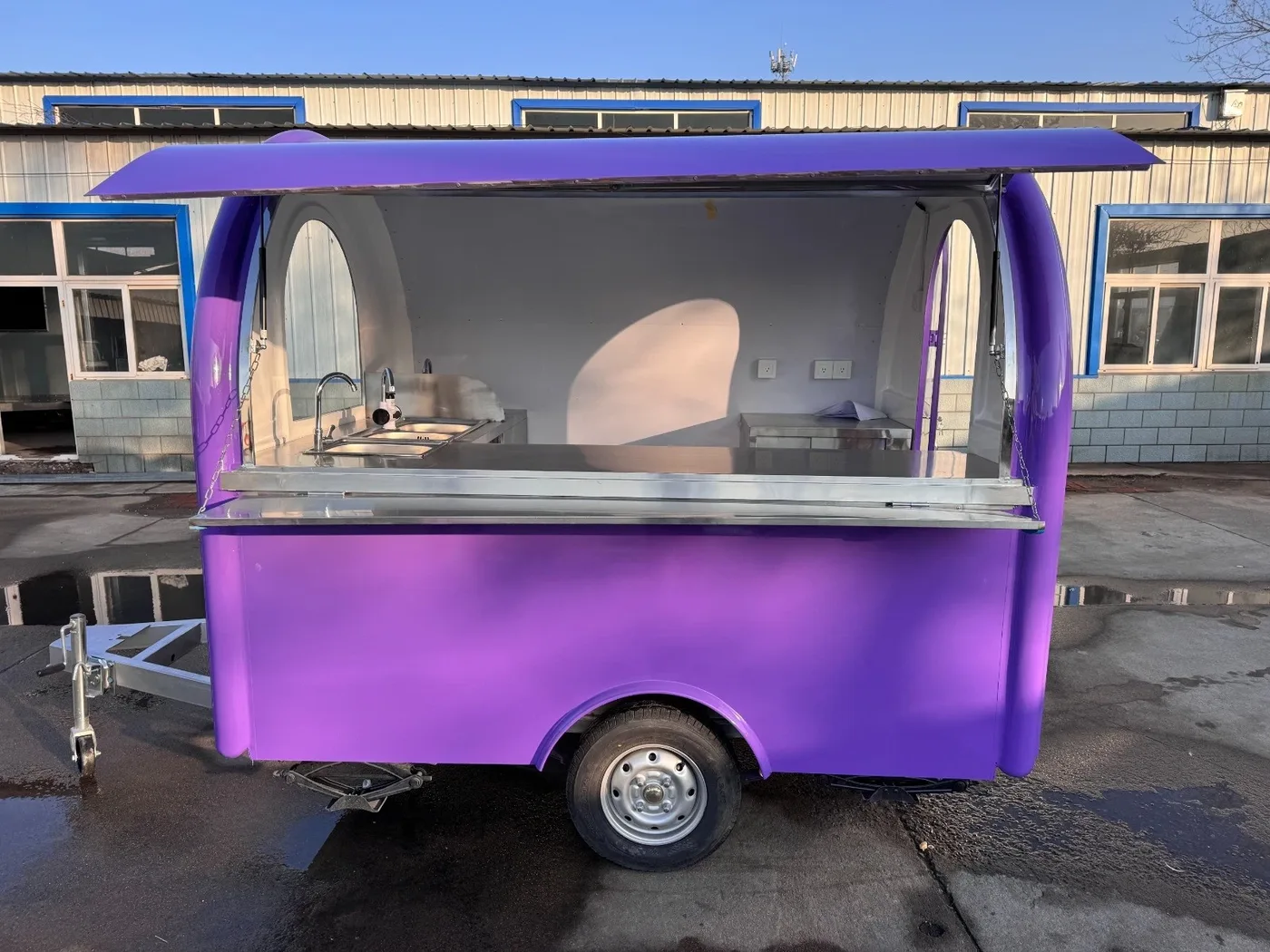 2025 Food Trailer for Sale Purple And Silver No Appliances