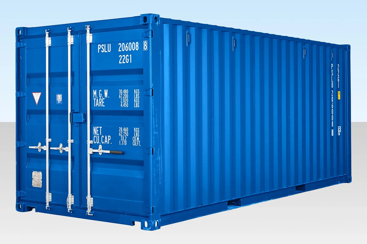 20ft Self Storage Container Blue (RAL 5010)