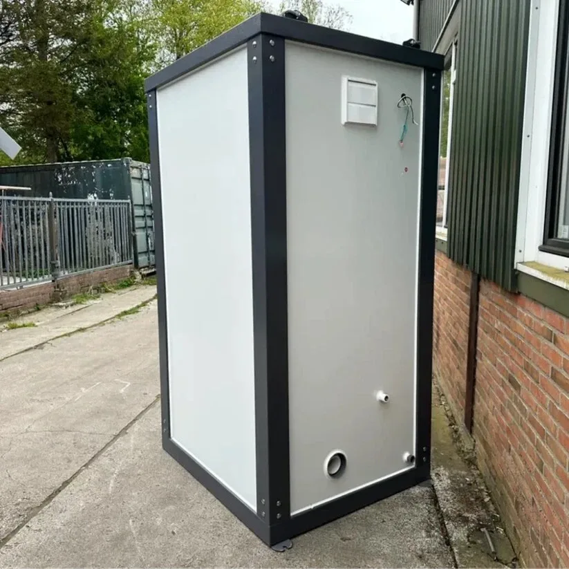 Bastone Portable Restroom w/ Sink, Flush Toilet & Vent Fan for Outdoor Use