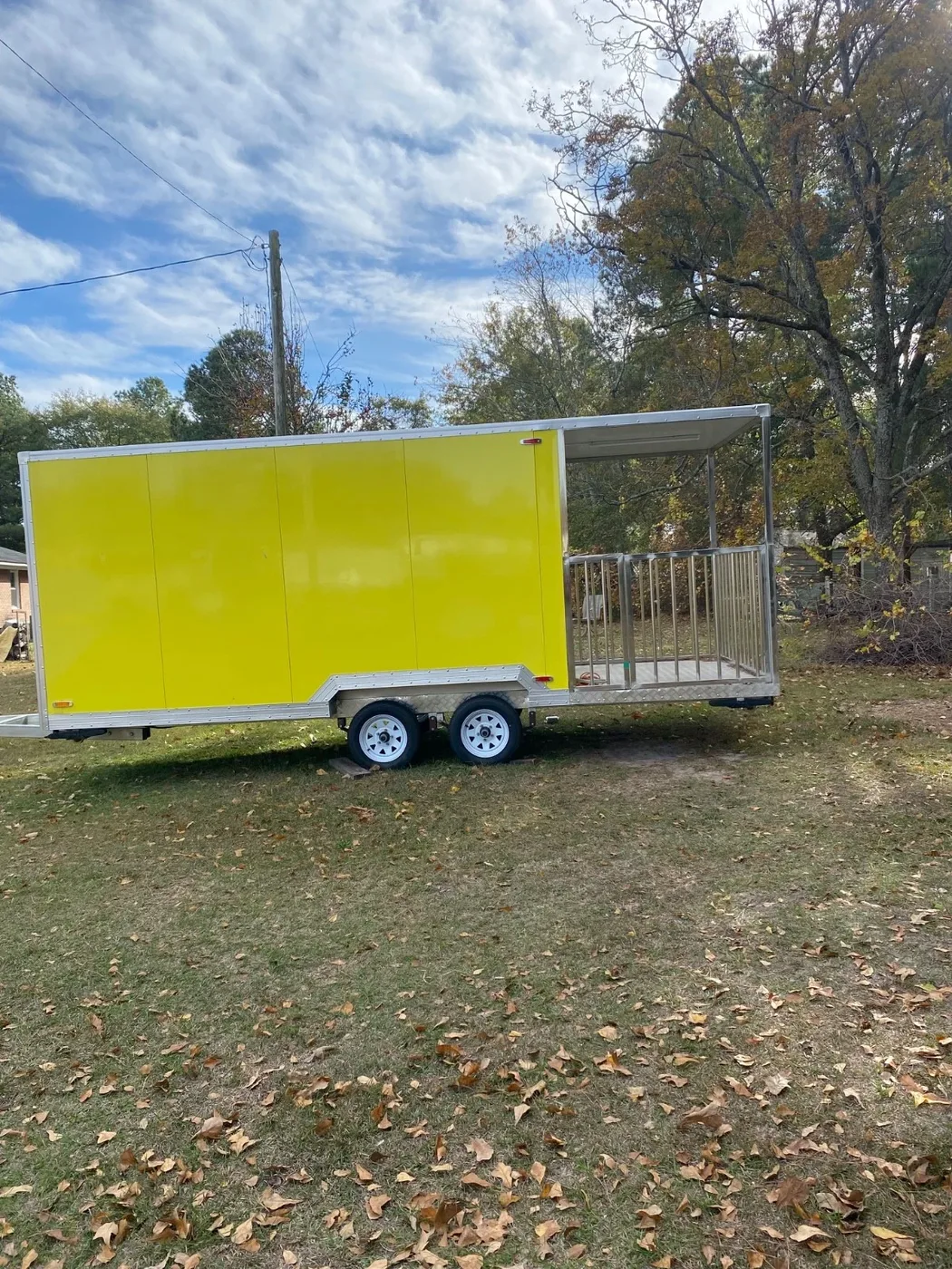 food trucks for sale yellow , double axel , 7 by 18 with electrical connection