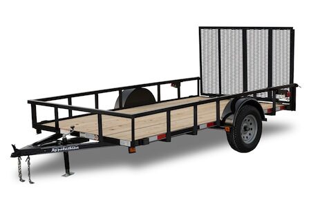Contractor Grade Single Axle Landscape Utility Trailers 3″ Angle Frame and Tongue, 2x2x1/8 Tubing Top Rail GVWR 2,990 lb.