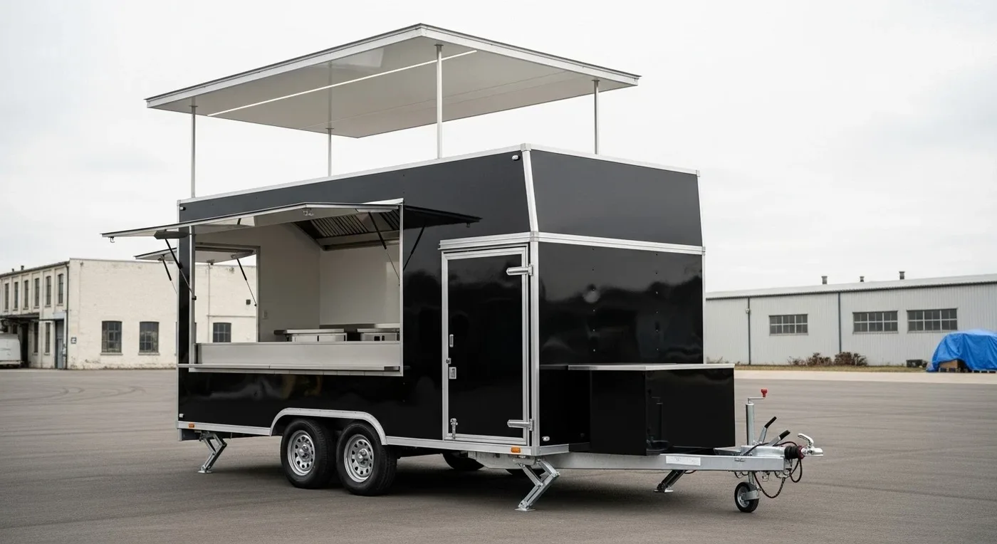 Mobile Food Truck Trailer for Sale with Full Kitchen Setup, Fully Equipped Hot D