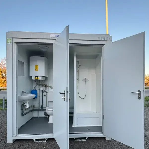 NEW 1 Toilet & 1 Shower Block | 8×5 Ft | Portable Containex Unit | GREY | No 855 LG